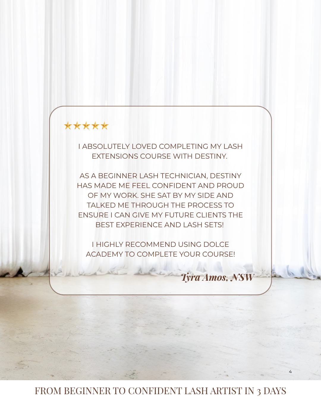 3 DAY IN PERSON FOUNDATIONS OF LASH ARTISTRY COURSE